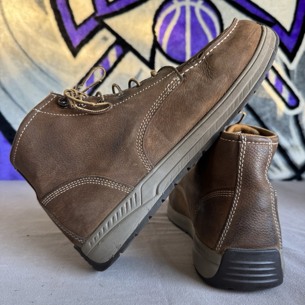 Size 11.5 - Carhartt Men's Moc Toe Wedge Chukka Soft Toe Work Boot Brown CMX4023 - Picture 10 of 10